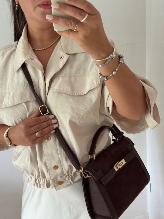 Torebka Gallantry Paris HIT czekoladowa zamsz eco brązowa listonoszka brąz