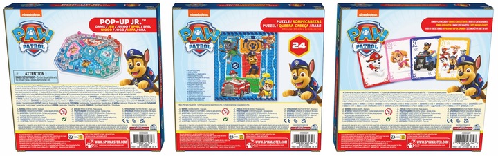 PSI PATROL ZESTAW 24 PUZZLE CHIŃCZYK POP-UP DUŻE KARTY JUMBO TALIA DO GRY