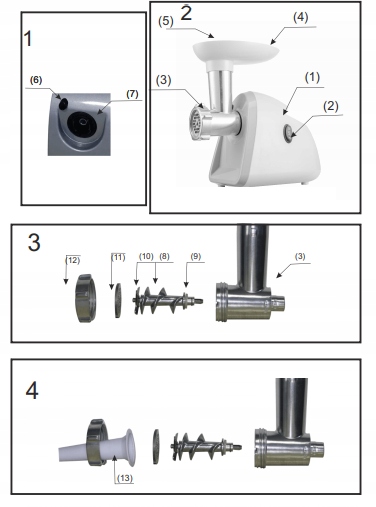 ELEKTRYCZNA MOCNA MASZYNKA DO MIELENIA MIĘSA 3SITA