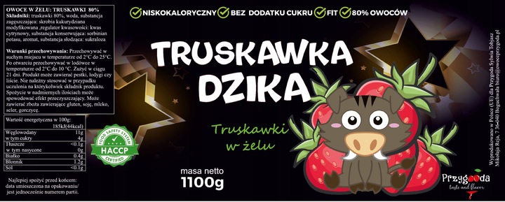 Frużelina FIT Truskawka | Dżem bez Cukru Keto 80% PUSZKA XXL 1.1kg