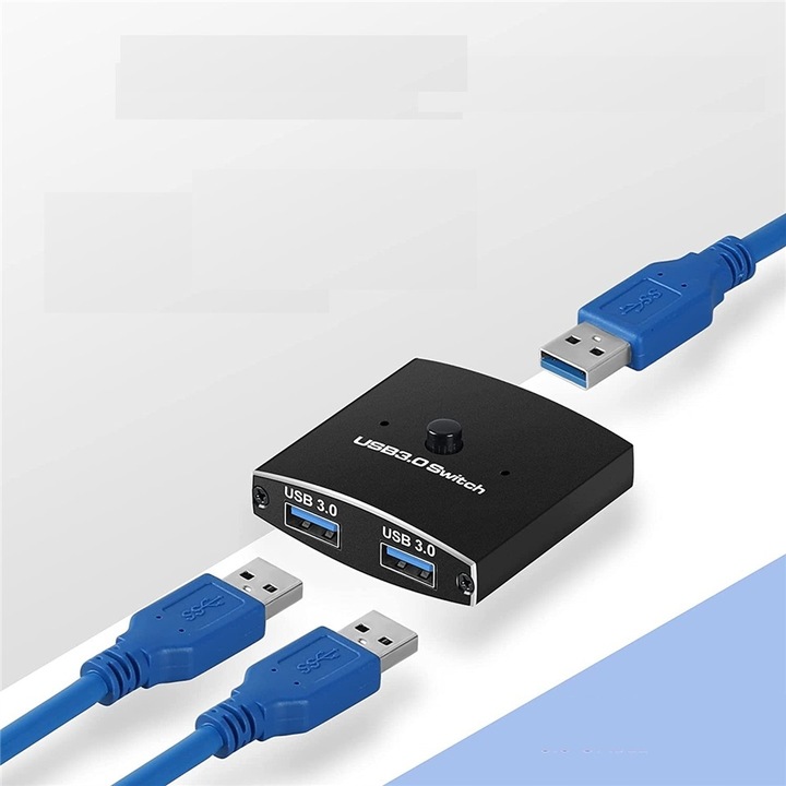 Przełącznik Switch KVM USB Hub 3.0 dwa komputery