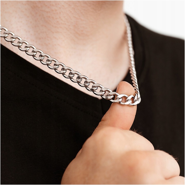 Łańcuszek stal chirurgiczna męski naszyjnik splot pancerka 55cm BLINGART