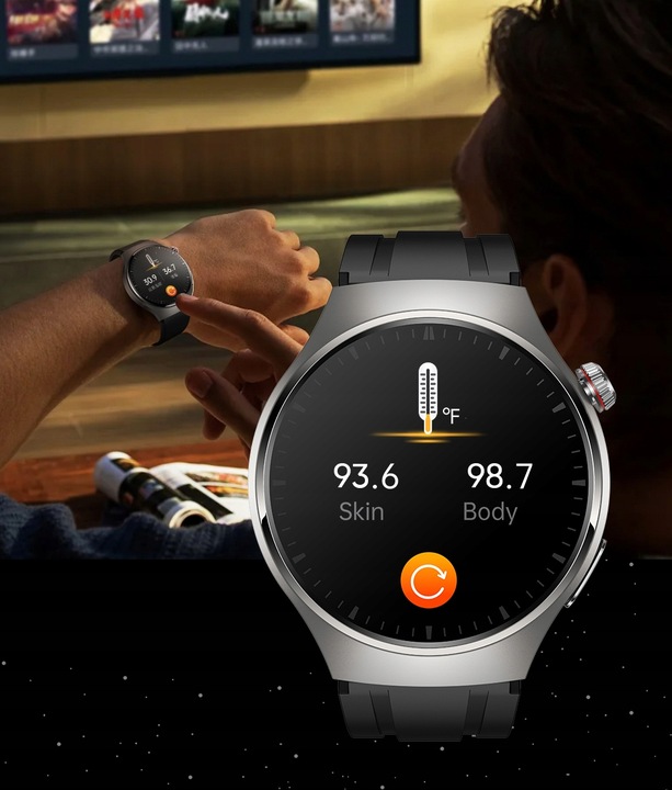 Zegarek KARDIOWATCH Ciśnieniomierz Asystent Glukozy EKG Analiza Krwi AMOLED