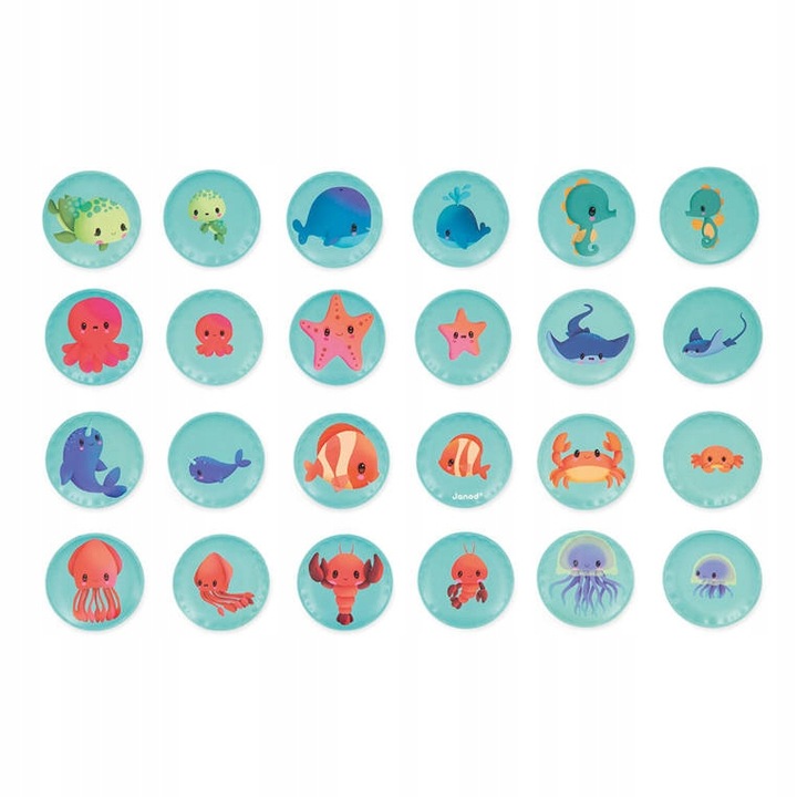 Gra memory do kąpieli Morskie dzieci 24 elementy 2+ JANOD