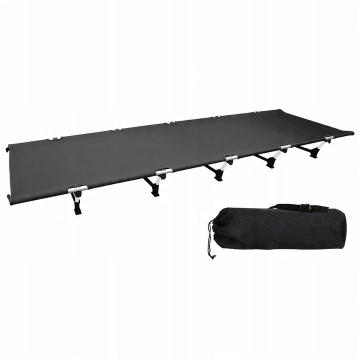 ŁÓŻKO TURYSTYCZNE POLOWE LEŻAK SKŁADANE DUŻE WYGODNE Z TORBĄ - LEKKIE