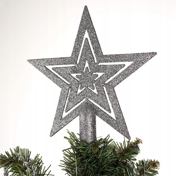 45x Bombki CHOINKOWE świąteczne nietłukące SREBRNE zestaw bombek na choinkę