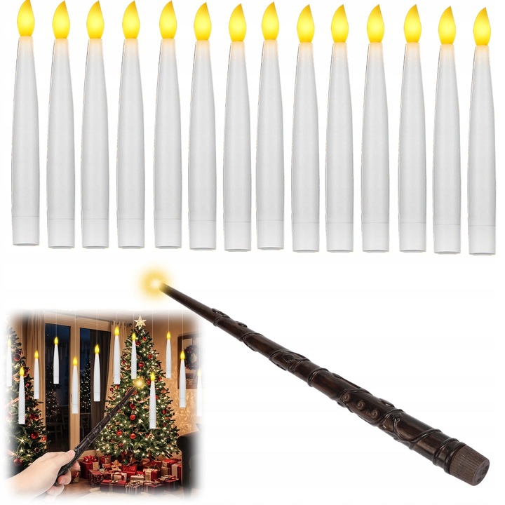 LAMPKA W PŁYWAJĄCE ŚWIECA LED DEKORACJA HARRY POTTER MAGIC WAND 12SZT