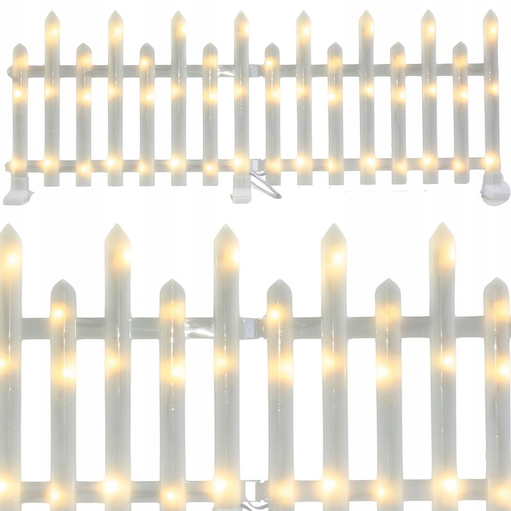 PŁOTEK DEKORACYJNY OZDOBA ŚWIĄTECZNA LED Zestaw 8 szt programator timer