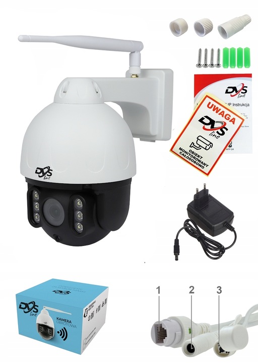 ZEWNĘTRZNA BEZPRZEWODOWA KAMERA WIFI OBROTOWA IP 5Mpx MONITORING DVS LED IR
