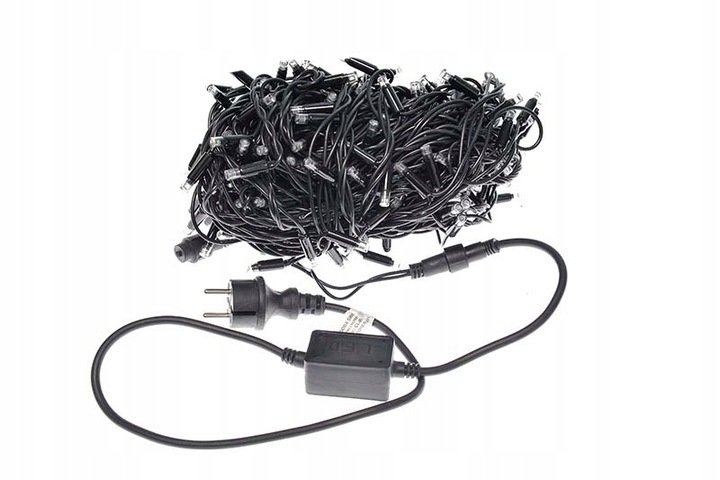 LAMPKI CHOINKOWE LED 200 GRUBY KABEL + Flash 18m