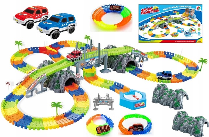 TOR SAMOCHODOWY MAGIC TRACK 5 metrów + 2 AUTKA MOST TUNELE DRZEWA WIADUKT