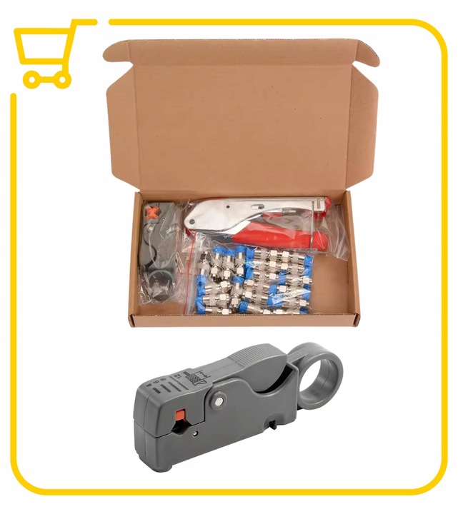 Zestaw Szczypce do Zaciskania Kabli Koncentrycznych RG59 RG6 Wtyki Ściągacz