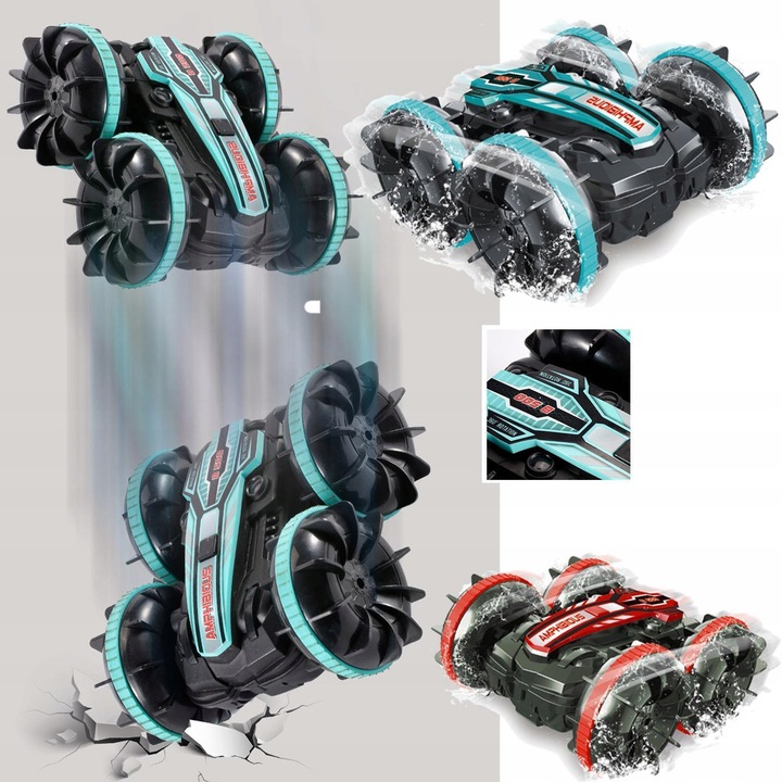 SAMOCHÓD ZDALNIE STEROWANY RC GESTAMI AMFIBIA 4x4 360° PŁYWAJĄCY 2 PILOTY