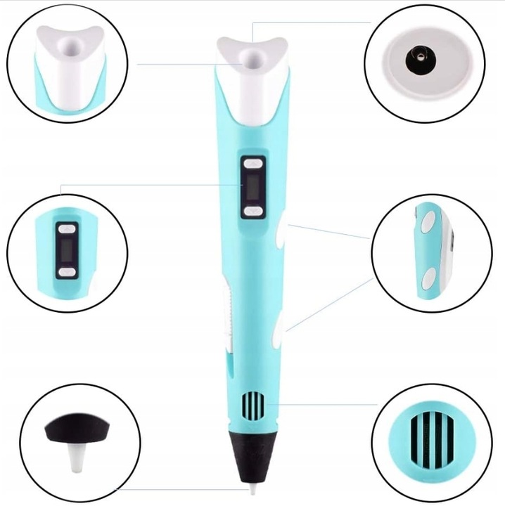 DŁUGOPIS 3D DLA DZIECI DRUKARKA 3D MAGICZNY DŁUGOPIS 3D + WKŁADY 110 METRÓW