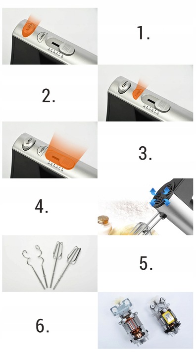 MIKSER ROBOT RĘCZNY KUCHENNY 800W TURBO 5 BIEGÓW