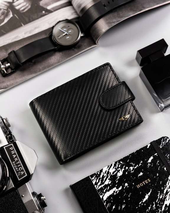 Portfel Peterson skóra naturalna elegancki skórzany z ochroną kart RFID