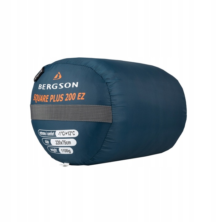 Śpiwór prostokątny Bergson Square 200 EZ Plus niebieski 2w1 Zamek Prawy