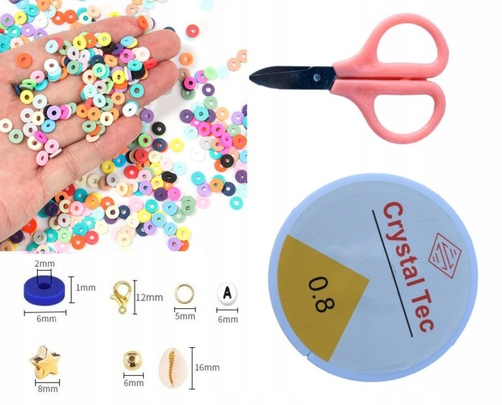 KORALIKI MAKE IT REAL ZESTAW KORALIKÓW DO ROBIENIA BRELOCZKÓW BRANSOLETEK