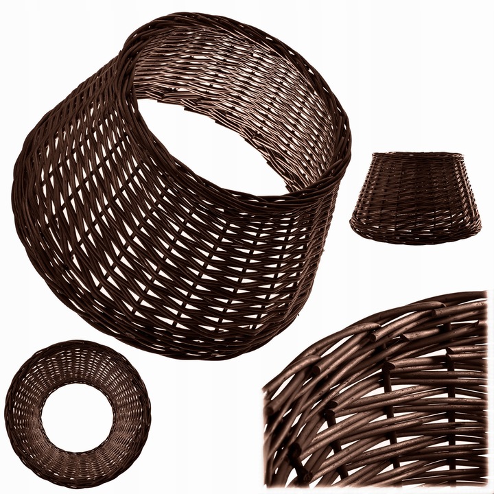 OSŁONA WIKLINOWA NA STOJAK POD CHOINKĘ 45 cm OSŁONKA KOSZ STOJAKA BRĄZOWY