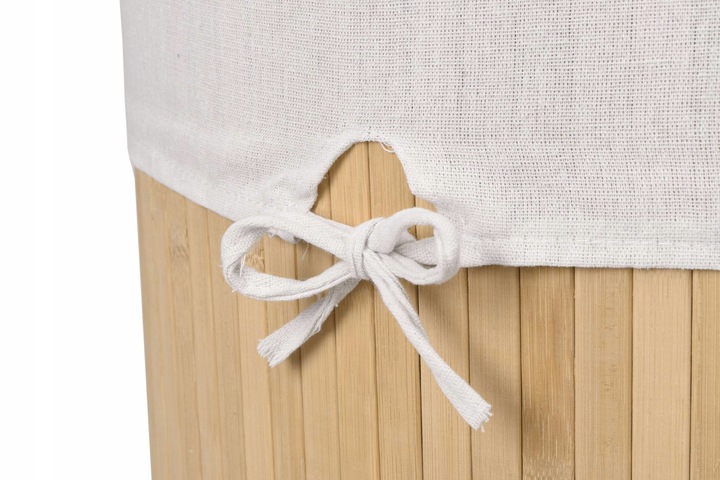 KOSZ NA PRANIE BIELIZNĘ NAROŻNY BAMBUSOWY Z POKRYWĄ POJEMNIK KUFER 60L