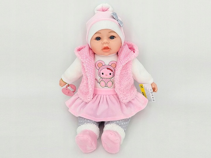 LALKA BOBAS 45cm MÓWI I ŚPIEWA, SMOCZEK