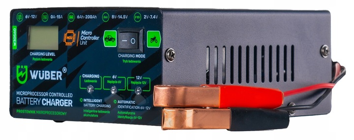 PROSTOWNIK 6V i 12V MIKROPROCESOROWY ŁADOWARKA DO AKUMULATORA NAPRAWA 15A