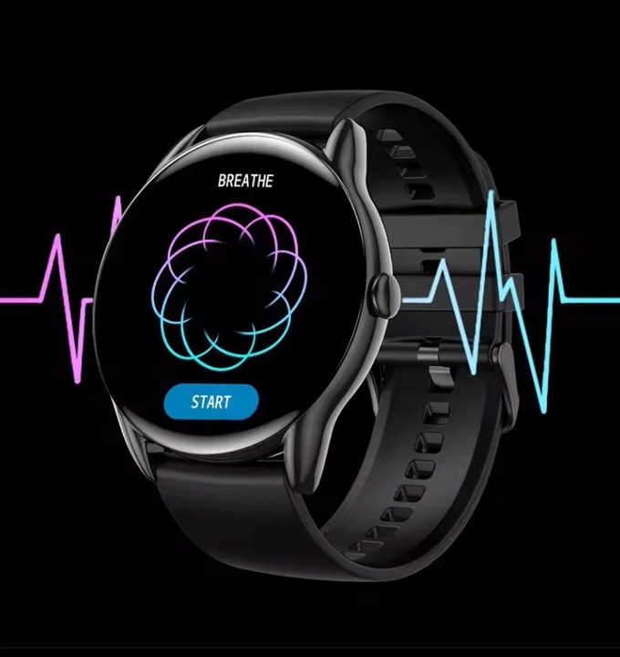 ZEGAREK SMARTWATCH SPORTOWY ROZMOWY MĘSKI DAMSKI POLSKIE MENU CZARNY 2PASKI