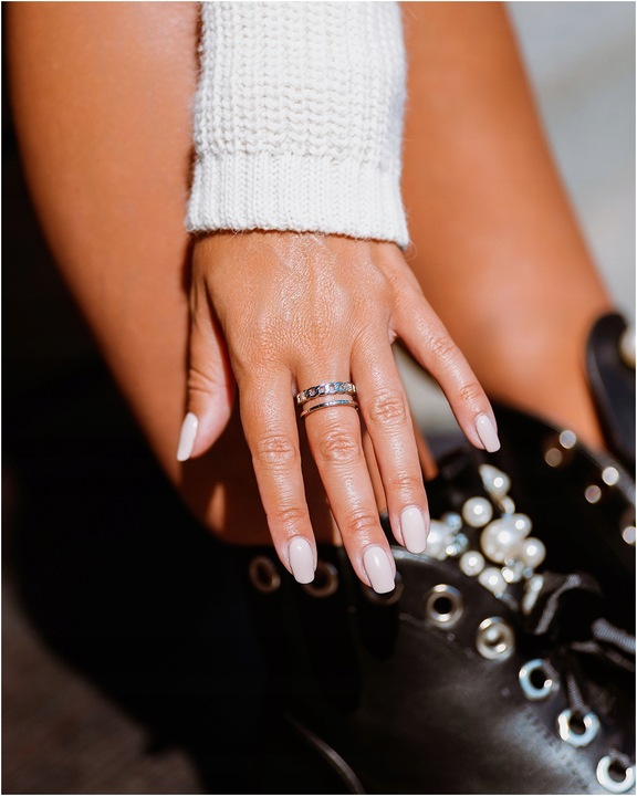 Pierścionek damski REGULOWANY PANCERKA szeroki