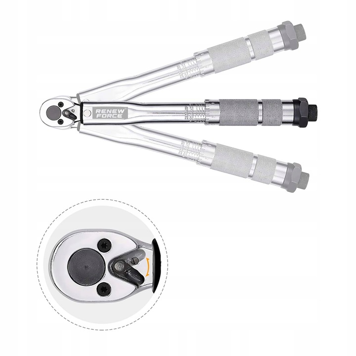 Klucz Dynamometryczny z Blokadą Blokada 5-25 Nm 1/4" Dwukierunkowy z Etui