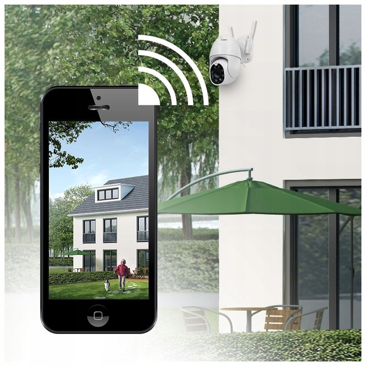 KAMERA WIFI IP SMART ZEWNĘTRZNA OBROTOWA FULL HD 2MP 1080p ZOOM 4x DETEKCJA