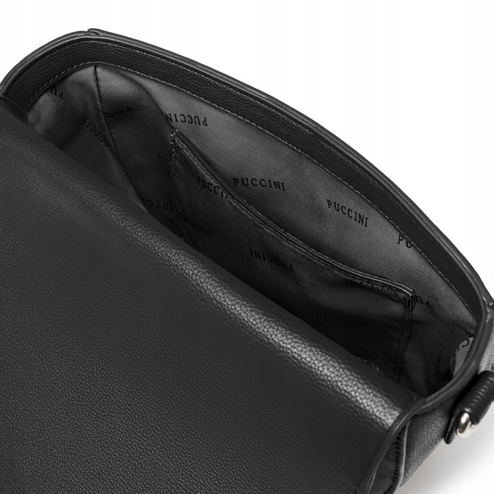 Torebka Crossbody Listonoszka Półksiężyc PUCCINI Na Pasku Czarna BML056M-1