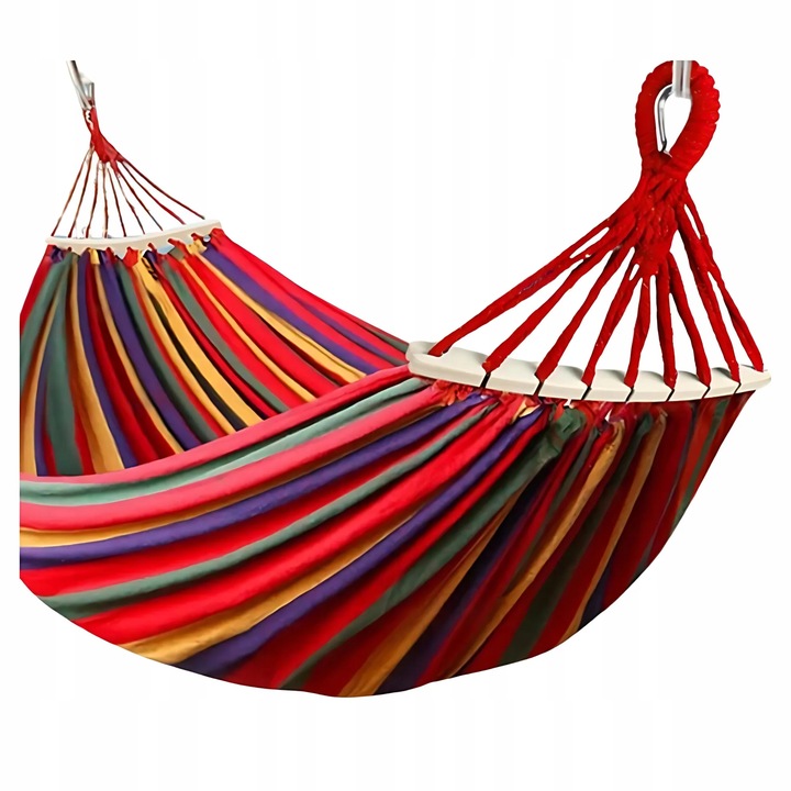 HAMAK OGRODOWY 2-OSOBOWY XXL Z POPRZECZKĄ MOCNY DUŻY HUŚTAWKA + TORBA