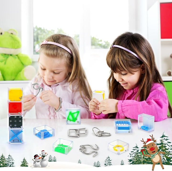 KALENDARZ ADWENTOWY 24 GRY LOGICZNE 3D ŁAMIGŁÓWKI MINI GRY ZABAKI KRATYWNE