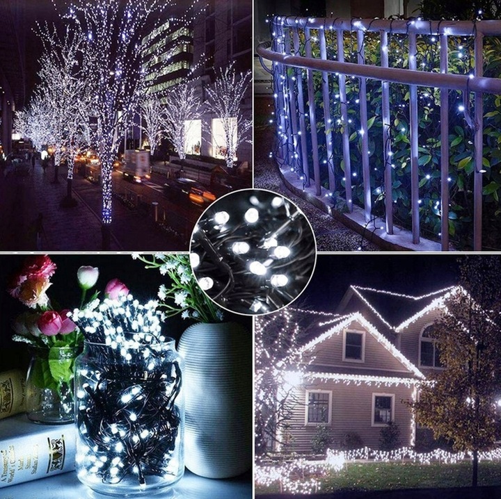 LAMPKI ŚWIĄTECZNE CHOINKOWE NA CHOINKĘ Zewnętrzne Wewnętrzne 500 LED ZIMNE