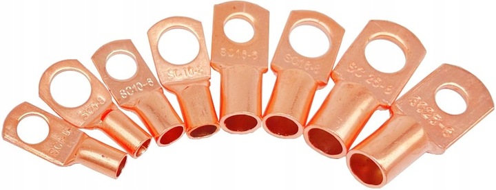 ZESTAW KONEKTORÓW OCZKOWYCH KONEKTOR OCZKOWY NIEIZOLOWANY M6 M8 MIEDŹIANYCH