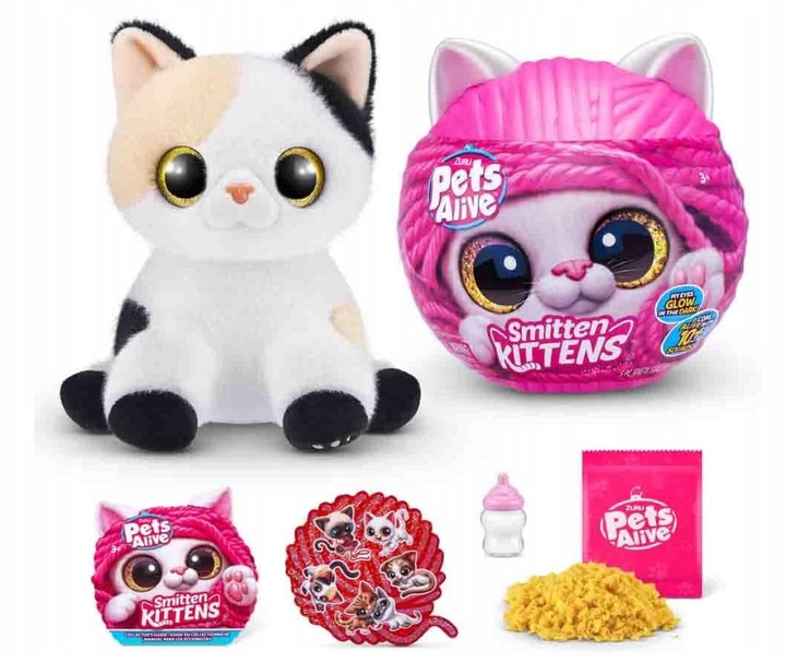 Zuru Pets Alive Smitten Kittens Interaktywny Pluszowy Kotek Niespodzianka