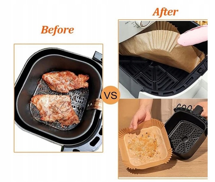 Papier do pieczenia Wkładki do frytkownicy x150 20 cm x 20 cm brązowy