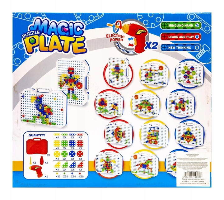 Zestaw klocki konstrukcyjne walizka z narzędziami 190 elementów