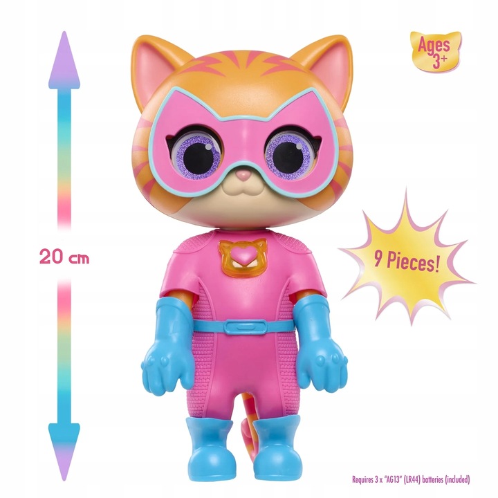 DISNEY JUNIOR SUPERKOTY SUPER KITTIES INTERAKTYWNA FIGURKA GINNY GOSIA 20CM
