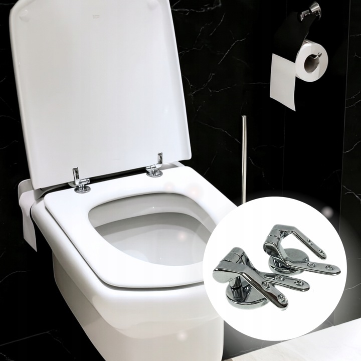 Zawiasy uchwyty TYP U metalowe do DESKI sedesowej drewnianej MDF mocowania