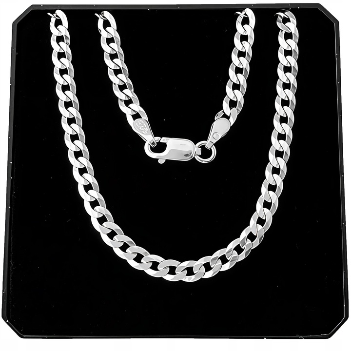 Łańcuszek męski srebrny pancerka 4 mm 55 cm srebro 925 dedykacja na prezent