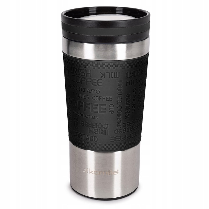 KUBEK TERMICZNY stalowy TERMOS do kawy herbaty szczelny KAMILLE 380ml