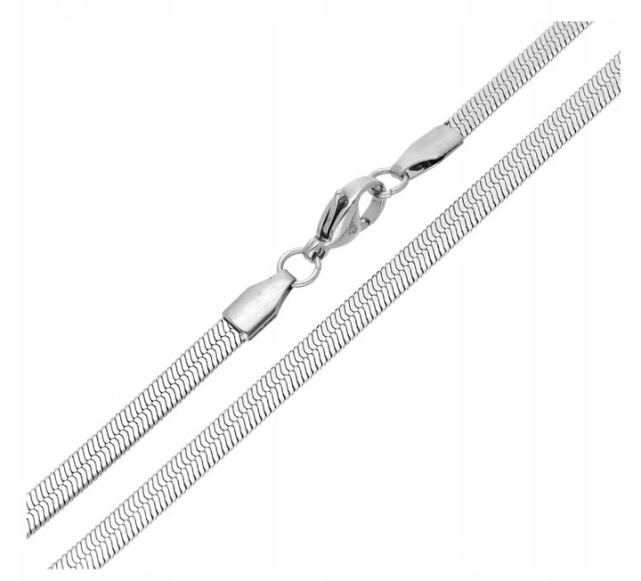 NASZYJNIK SREBRNY DAMSKI STAL CHIRURGICZNA ŻMIJKA 4 mm 45 CM