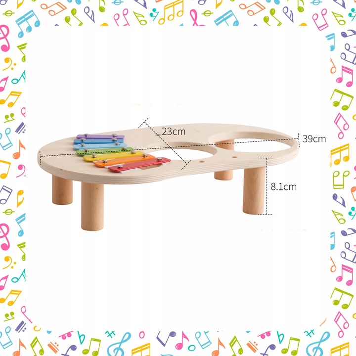 TABLICA MANIPULACYJNA SENSORYCZNA MUZYCZNA PERKUSJA CYMBAŁKI EDUKACYJNA XXL