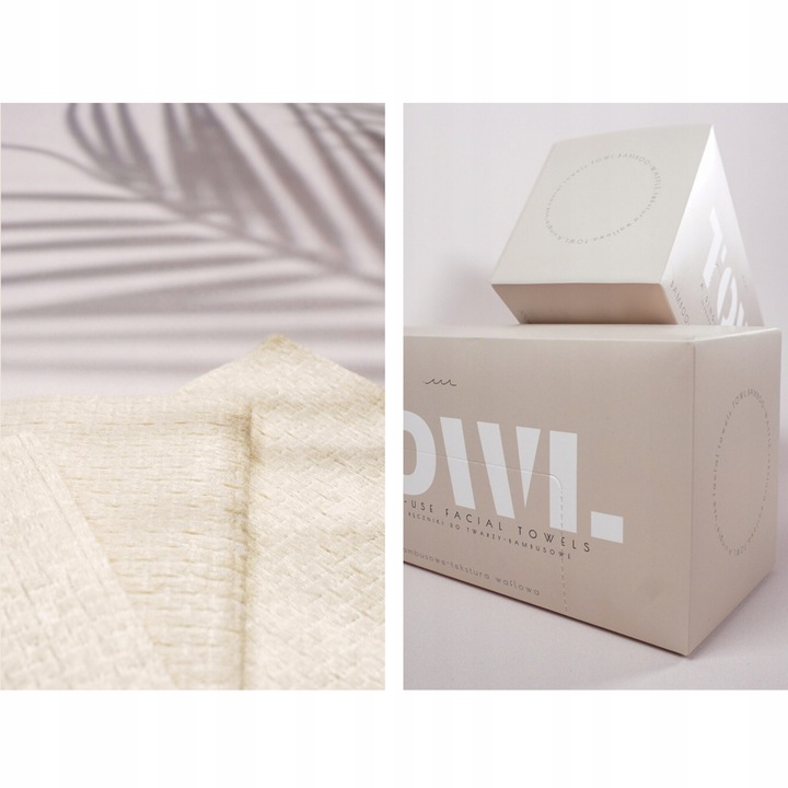 BAMBUSOWE JEDNORAZOWE RĘCZNIKI DO TWARZY 80 szt. - TOWL BAMBOO