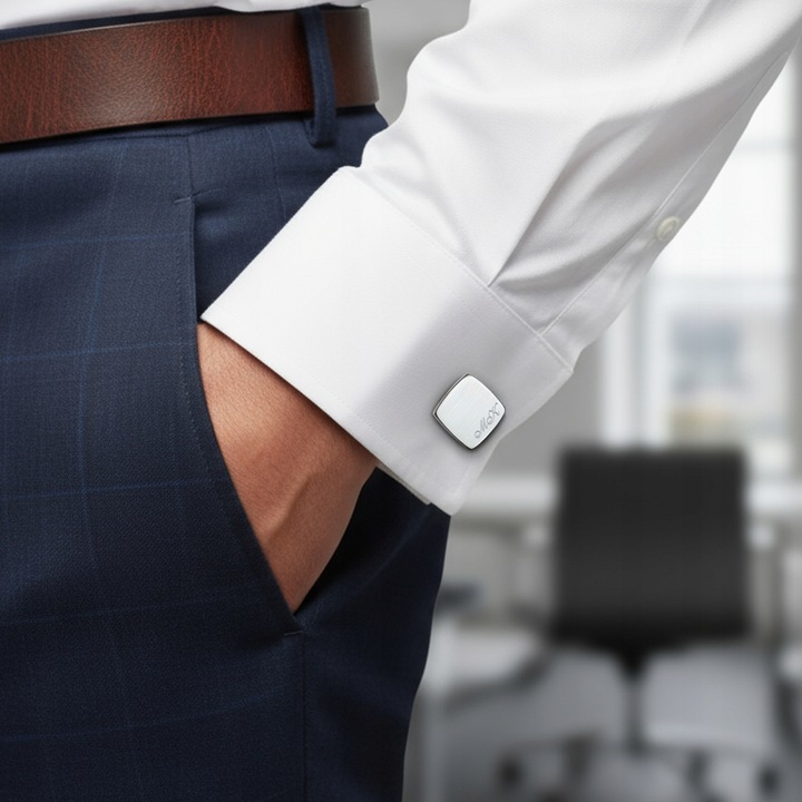 Srebrne spinki do mankietów z grawerem ZaNa Design