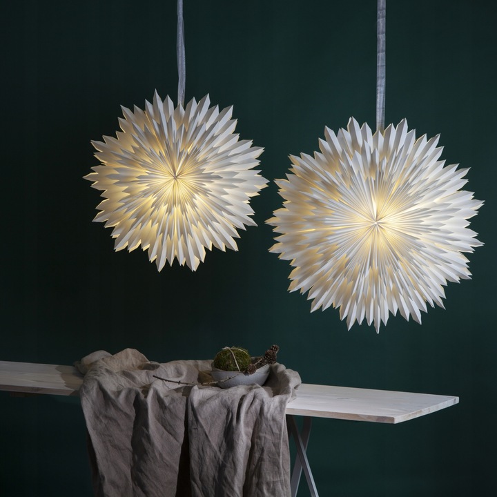 Gwiazda wisząca biała ICE 70 cm