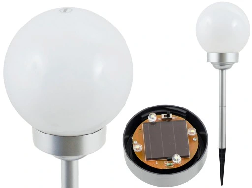 lampa solarna MLECZNA KULA lampka 15cm 4 LED P-015