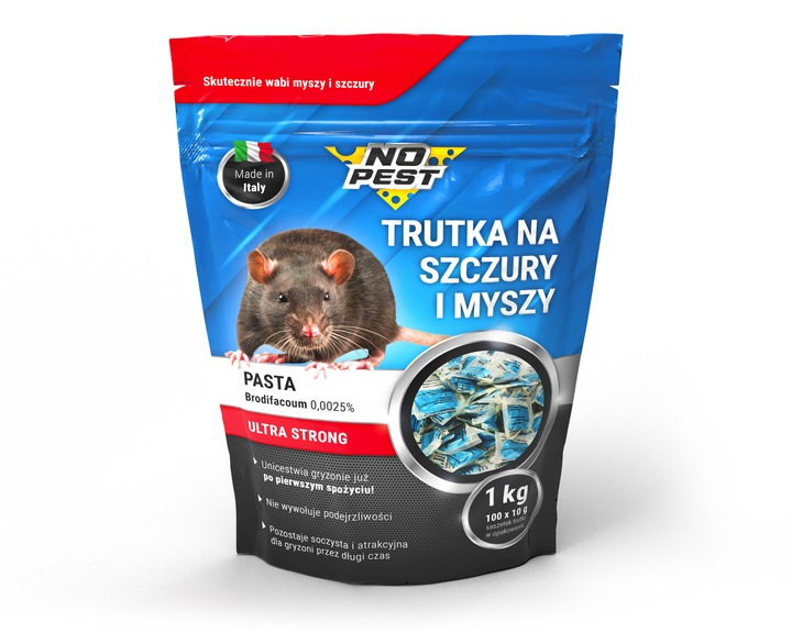 SILNA TRUTKA ŚRODEK TRUCIZNA PASTA NA SZCZURY MYSZY GRYZONIE 3KG NO PEST