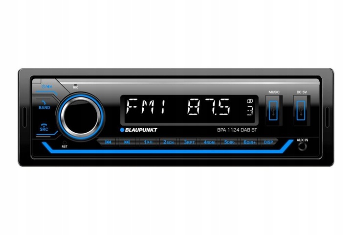 Blaupunkt BPA1124DAB BT DAB Radio samochodowe USB Bluetooth Zmiana koloru
